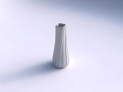 Vase semi quadratic with smooth vertical ribbons 3D print model