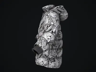 Snowboarding winter jacket Low-poly 3D model