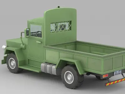 Cartoon Truck Low-poly 3D model