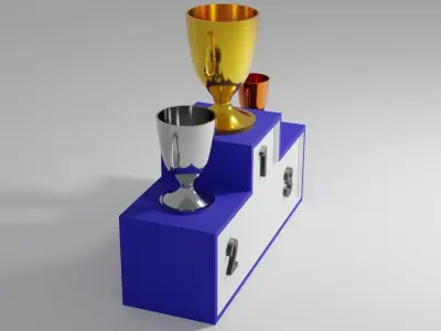 Trophy - Podium Race Champion - Trofeu Low-poly 3D model