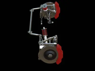 suspension system Low-poly 3D model