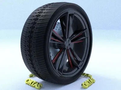 ORTAS CAR RIM 53-54 GAME READY RIM TIRE AND DISC 3D Model Pack