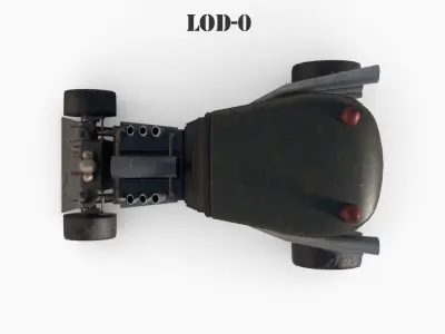 Post Apocalyptic Ratrod Low-poly War Car Game Asset Low-poly 3D model