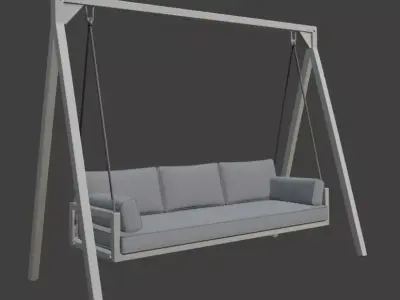Modern Outdoor Swing with Cushions 3D model