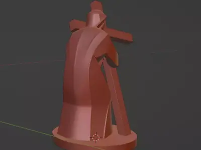 Minimalist Christ Sculpture with Cross 3D print model