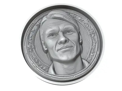 Erling Haaland Footballer Medallion 3D print model