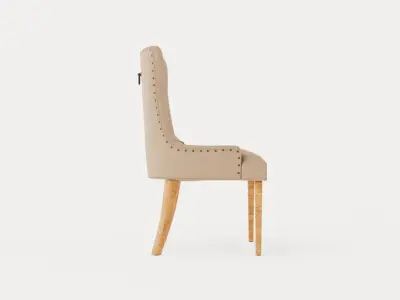 Victoria Armchair Beige Vintage Low-poly 3D model