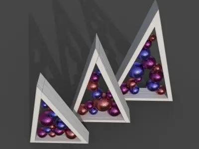 Triagular Christmas Trees 3D model