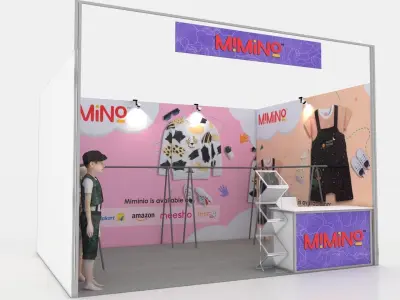 Octanorm stall Design one side open  3X3 Low-poly 3D model