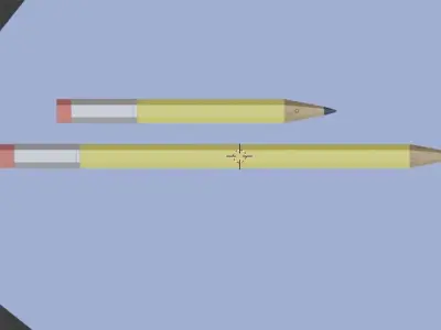 Pencils two on table Free 3D model