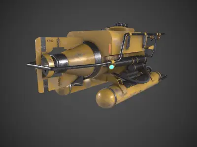 Submarine Low-poly 3D model Low-poly