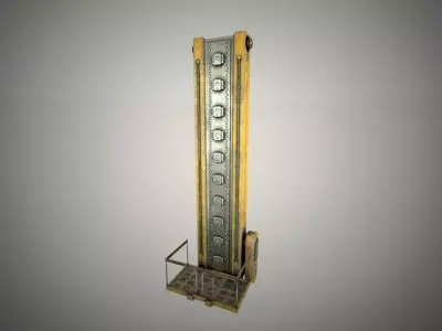 Cyberpunk Scifi lift Low-poly 3D model