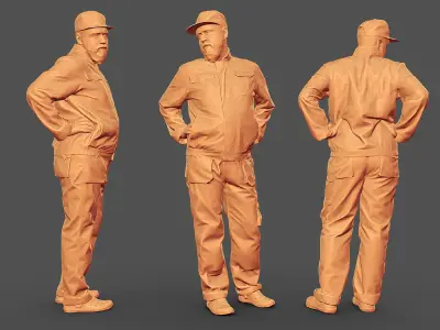 Photorealistic Construction Worker Character 3D model