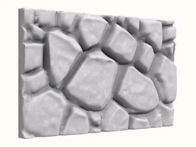 Uneven Fieldstone Wall Geometry 3D model