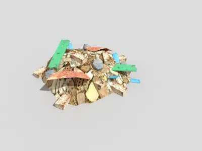 4 debris piles pack 1 Free low-poly 3D model