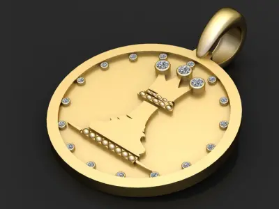 queen pendant 3D printable model   3D print model