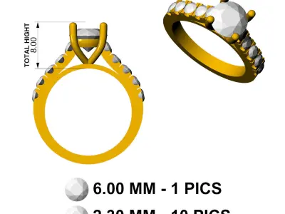 MEN DIAMOND RING  3D model