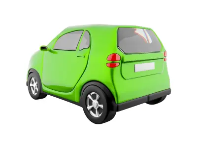 3d  concept of Environmentally friendly with an eco car icon 3D model