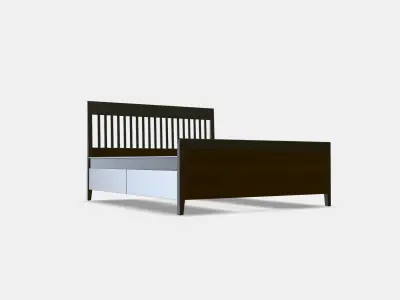 IDANAS Bed frame with drawers 1 Low-poly 3D model