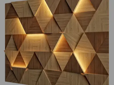 Wood Wall Panel  3D model