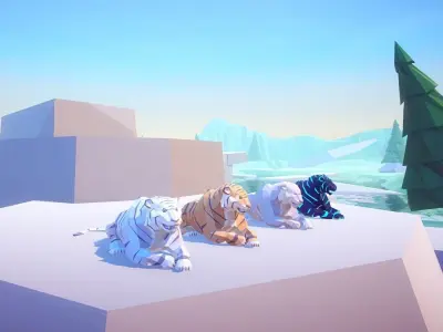 Poly Art Tiger Low-poly 3D model