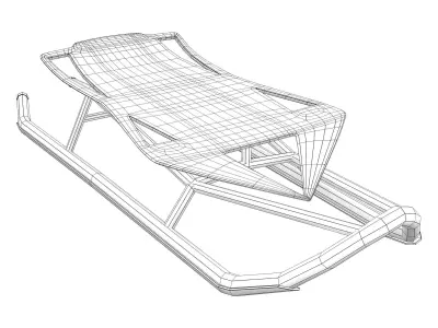 Winter Sledge Low-poly 3D model