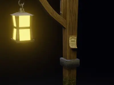 Lamp post Free low-poly 3D model