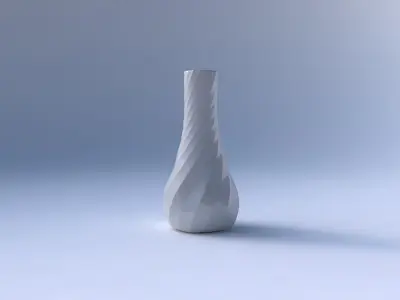 Vase curved 2 with twisted bands 3D print model