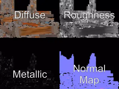 Rustic Iron Tree Stand model pack Low-poly 3D model