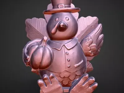 thanksgiving turkey figurine statue 3D print model