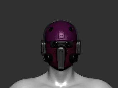 helmet high poly sculpt 3d printable  3D model 19