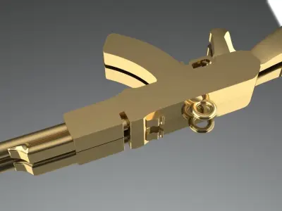 AK47 Pendant Gold Silver Platinum Luxury Jewelry  3D print model