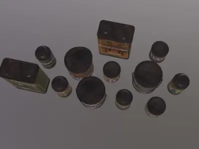 Paint Cans Low-poly 3D model