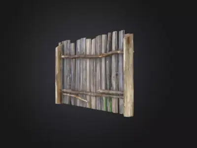 Weathered Fence Low-poly 3D model