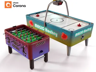 Air hockey and table football 3D model
