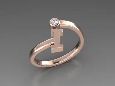 Jewelry Alphabet Ring I 3D print model