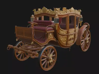 Royal Baroque Carriage 3D Model 3D model