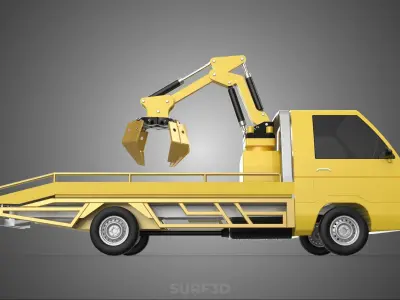 CAR PICK UP TRUCK WOOD LOG TREE LOADER GRAB CRANE LIFTER GRABBER 3D model
