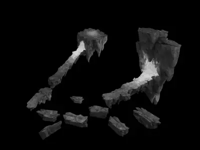 Stone Dragon Hall - Cave 02 3D model