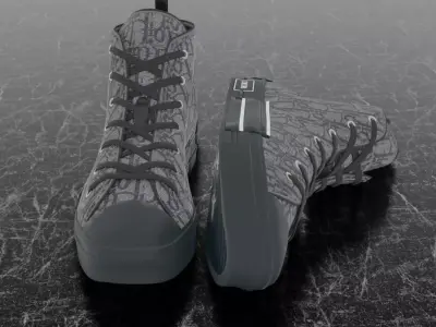 CHRISTIAN DIOR B23 LEAGUE OBLIQUE HIGH 3D SHOES Low-poly 3D model