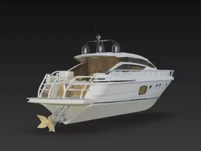 Modern Luxury Motor Yacht Cabin Cruiser 3D Model 3D print model