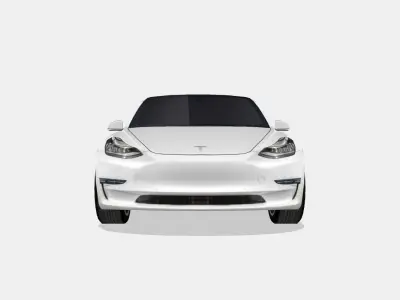Tesla Model 3 2018 Low-poly 3D model