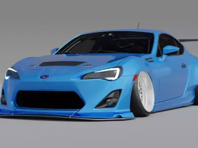 HIGHPOLY Subaru BRZ Custom Widebody 3D Blend File 3D model
