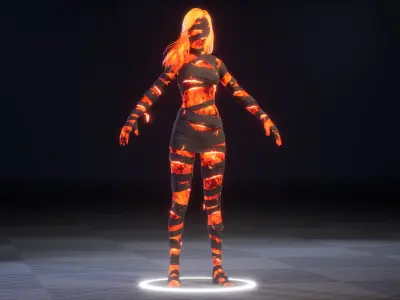 BLAZING MUMMY 3D MODEL Low-poly 3D model