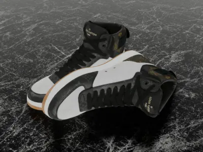 LOUIS VUITTON RIVOL TRAINER HIGH 3D SHOES Low-poly 3D model