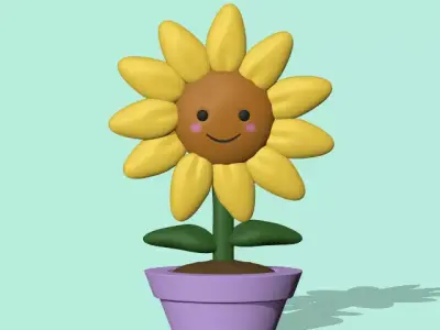 Cute Sunflower  3D print model