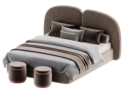 Double Bed Sofia Modern 3D model