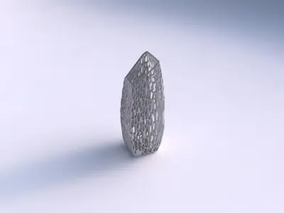 Vase bent rectangle with organic lattice and twisted thickness 3D print model