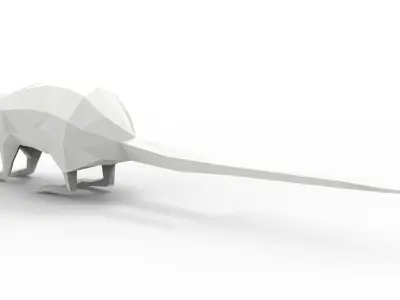 Lowpoly Animal - rat Low-poly 3D model