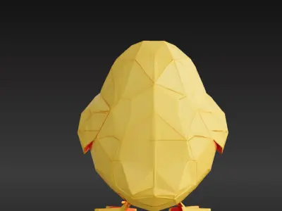 Low-Poly Easter Chick Free 3D model